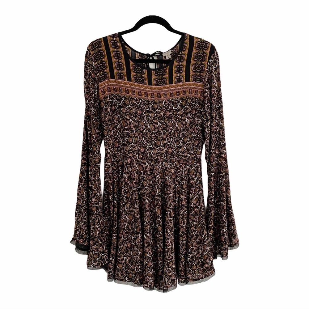 URBAN OUTFITTERS Ecote Black Floral Dress